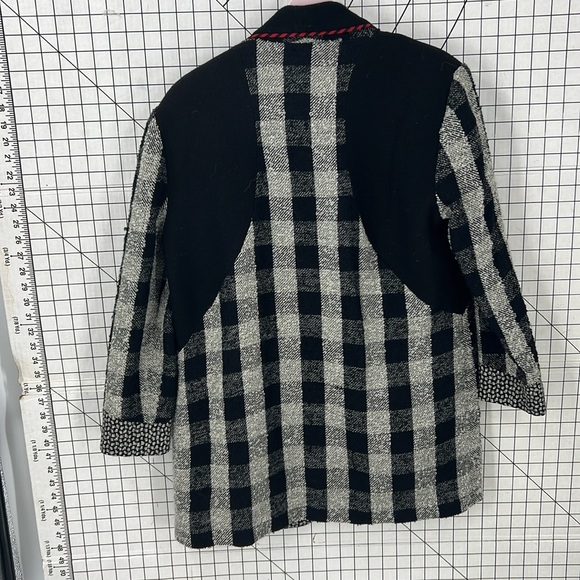 Canvas backs Lutton & horsField vintage check print art wear wool blend blazer M - Picture 11 of 14